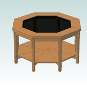 CAD design for black marble coffee table